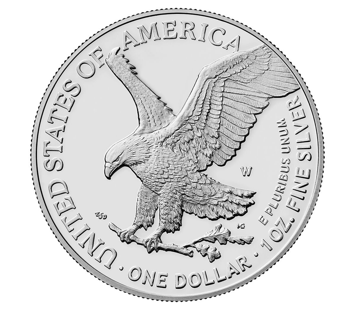 2024 American Eagle silver coin, 1 oz, Brilliant Uncirculated bullion by BluVexCoin featuring iconic eagle design.