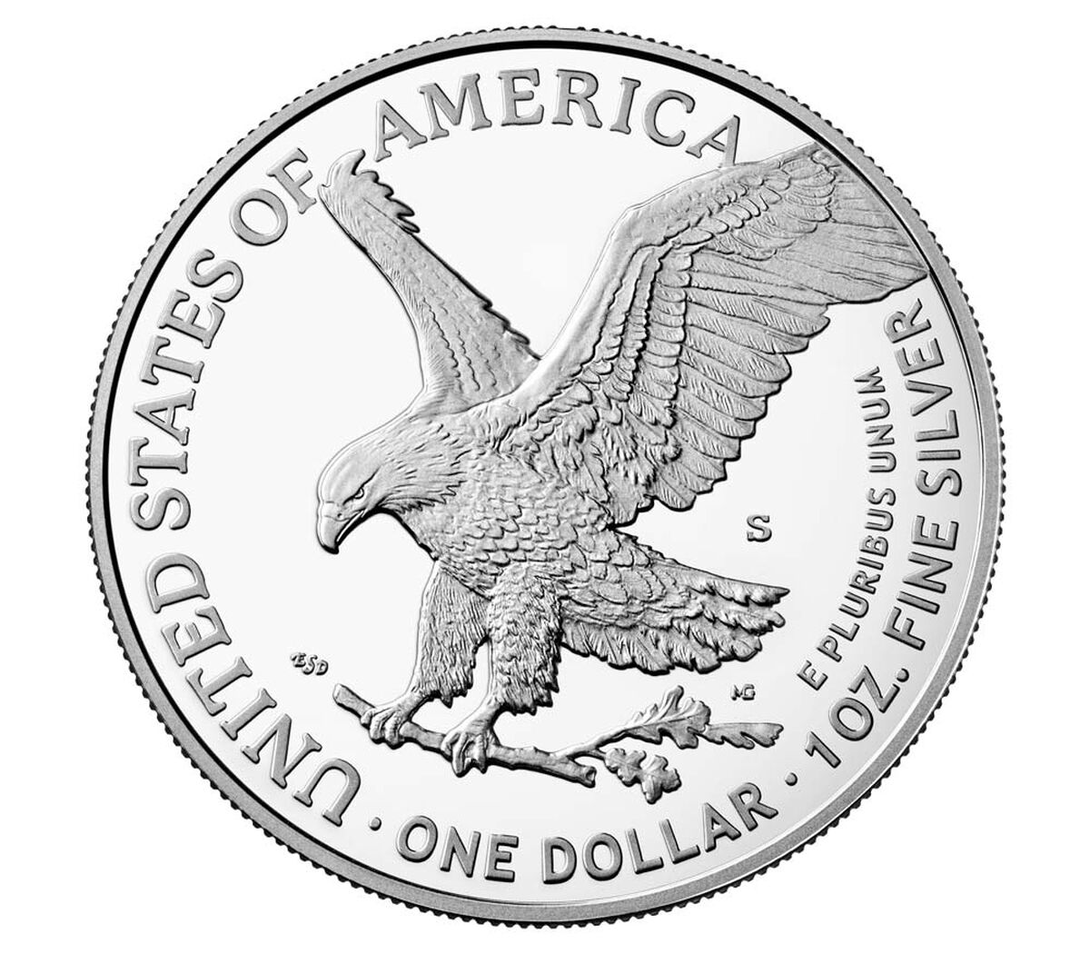 2021 American Eagle Silver Bullion 1 oz coin by BluVexCoin, featuring a brilliant uncirculated finish and detailed eagle design.