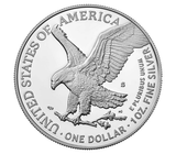 2023 American Eagle Silver Bullion 1 oz coin by BluVexCoin, featuring a brilliant uncirculated finish and detailed eagle design.